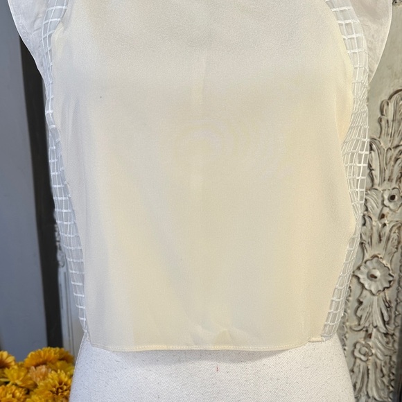 ELIZABETH And JAMES Elegant Cream Sleeveless Crop Top - Picture 4 of 14
